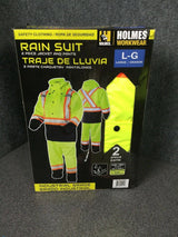 Holmes Hi-Vis Industrial Grade Rain Suit, 2 Piece, Large